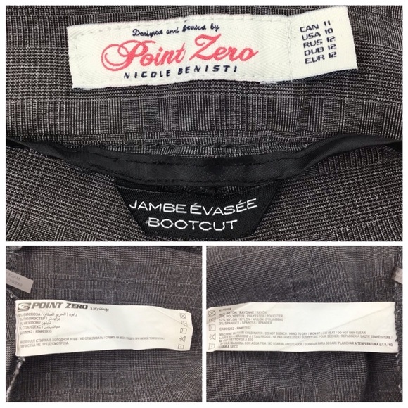 Point Zero Plaid Bootcut Pants, 10 - Two Pair Lot - Picture 6 of 9